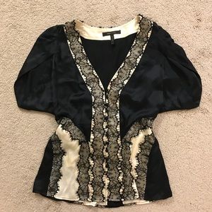 BCBG Silk with lace Top Size M
